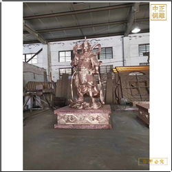 鑄銅關公 供奉韋陀銅佛像擺件