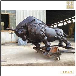 鑄銅關公 戶外商場牛年吉祥動物雕塑擺件