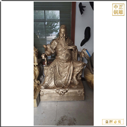 鑄銅關公 彩繪純銅關公制作廠家