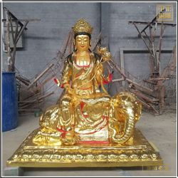 鑄銅關公 2.4米文殊普賢彩繪貼金佛像