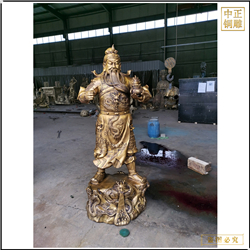 鑄銅關公 黃銅色關公雕塑