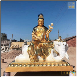 鑄銅關公 彩繪鑄銅2米文殊普賢銅佛像