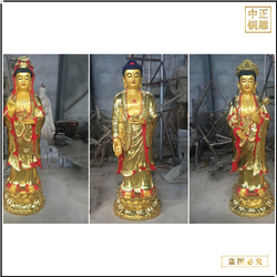 貼金銅雕西方三圣佛像廠 貼金銅雕西方三圣佛像廠