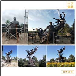 鑄銅關公 大型鳳凰於飛園林雕塑制作廠家