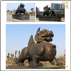 鑄銅關公 室外景觀銅貔貅雕塑擺件