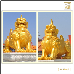 鑄銅關公 室外大型銅貔貅雕塑生產加工