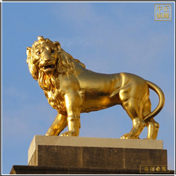 鑄銅關公 室外大型莊嚴獅子雕塑擺件