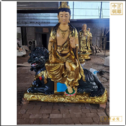 鑄銅關公 純銅文殊普薩佛像擺件