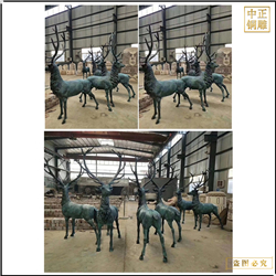 鑄銅關(guān)公 大型室外銅鹿擺件制作