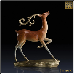 鑄銅關(guān)公 奔跑銅鹿雕塑