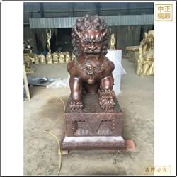 鑄銅關(guān)公 銅純?nèi)皤F故宮銅獅子擺件