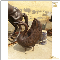 鑄銅關公 草坪商場銅天鵝擺件