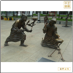 鑄銅關公 鑄銅皮影戲雕塑