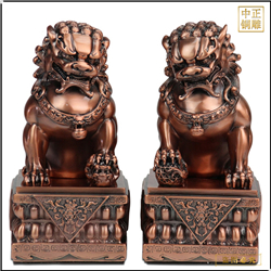 鑄銅關公 威武霸氣銅獅子加工