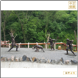 鑄銅關(guān)公 園林馬壩人捕獵銅雕塑