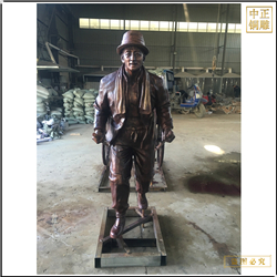 鑄銅關公 車夫人物雕塑鑄造