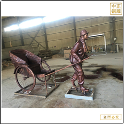鑄銅關公 室外車夫人物雕塑加工