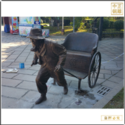 鑄銅關公 車夫人物雕塑鑄造廠