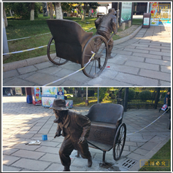 鑄銅關公 定制園林車夫人物雕塑