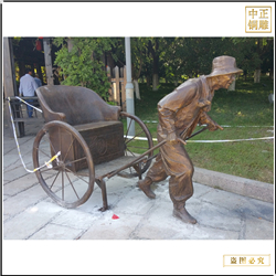 鑄銅關公 景區拉車人物銅雕塑