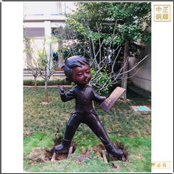 鑄銅關公 公園小男孩銅雕塑