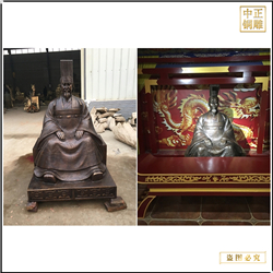 鑄銅關(guān)公 古代人物雕塑全身像雕塑定制