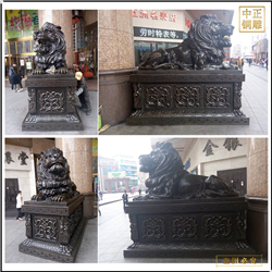 鑄銅關(guān)公 銀行門口3米銅獅子
