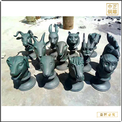 鑄銅關(guān)公 十二生肖擺件全套價格