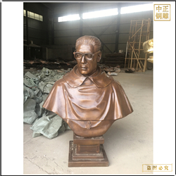 鑄銅關公 戴眼鏡人物半身像加工