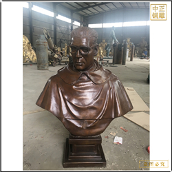鑄銅關公 校園擺放人物半身像鑄造廠家