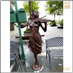 鑄銅關公 景觀拉琴人物雕塑銷售