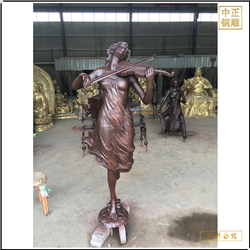 鑄銅關公 拉小提琴景觀雕塑鑄造