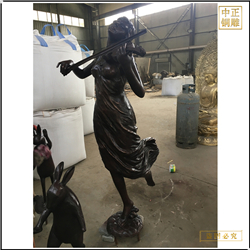 鑄銅關公 美女拉小提琴銅雕塑鑄造