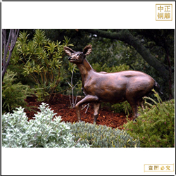 鑄銅關公 紫銅鹿鍛造動物雕塑廠家