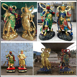 鑄銅關公 寺廟韋陀菩薩不同手勢雕塑