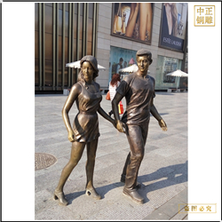 室外大型情侶銅雕塑 室外大型情侶銅雕塑