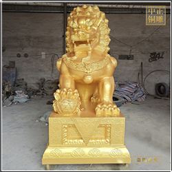 鑄銅關公 鑄銅獅子雕塑