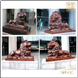 鑄銅關公 銀行門口3米銅獅子