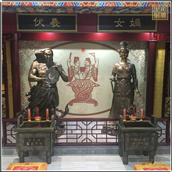 鑄銅關公 上古女媧伏羲神像銅雕