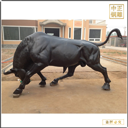 鑄銅關(guān)公 奔牛銅雕制作