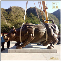 鑄銅關(guān)公 大號商業(yè)街步行街銅牛雕塑