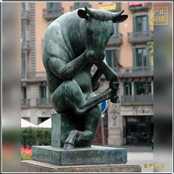 鑄銅關(guān)公 抽象銅牛雕塑