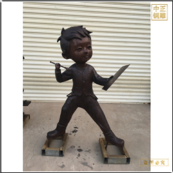 鑄銅關(guān)公 小男孩銅雕塑鑄造