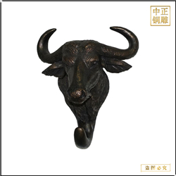 鑄銅關公 動物銅牛頭像