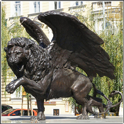 鑄銅關公 大型景觀銅獅子圖