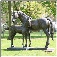 鑄銅關公 大馬小馬銅雕塑