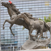 鑄銅關(guān)公 公司門口大型鑄銅馬雕塑