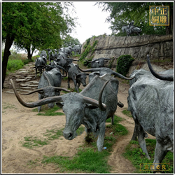 鑄銅關(guān)公 群牛銅雕塑