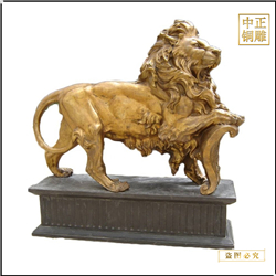 鑄銅關公 大型黃銅獅子