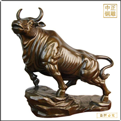 鑄銅關公 抬頭銅牛雕塑